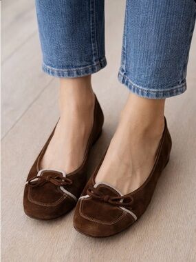 LK BENNETT Elegant Brown Suede Women's Loafers